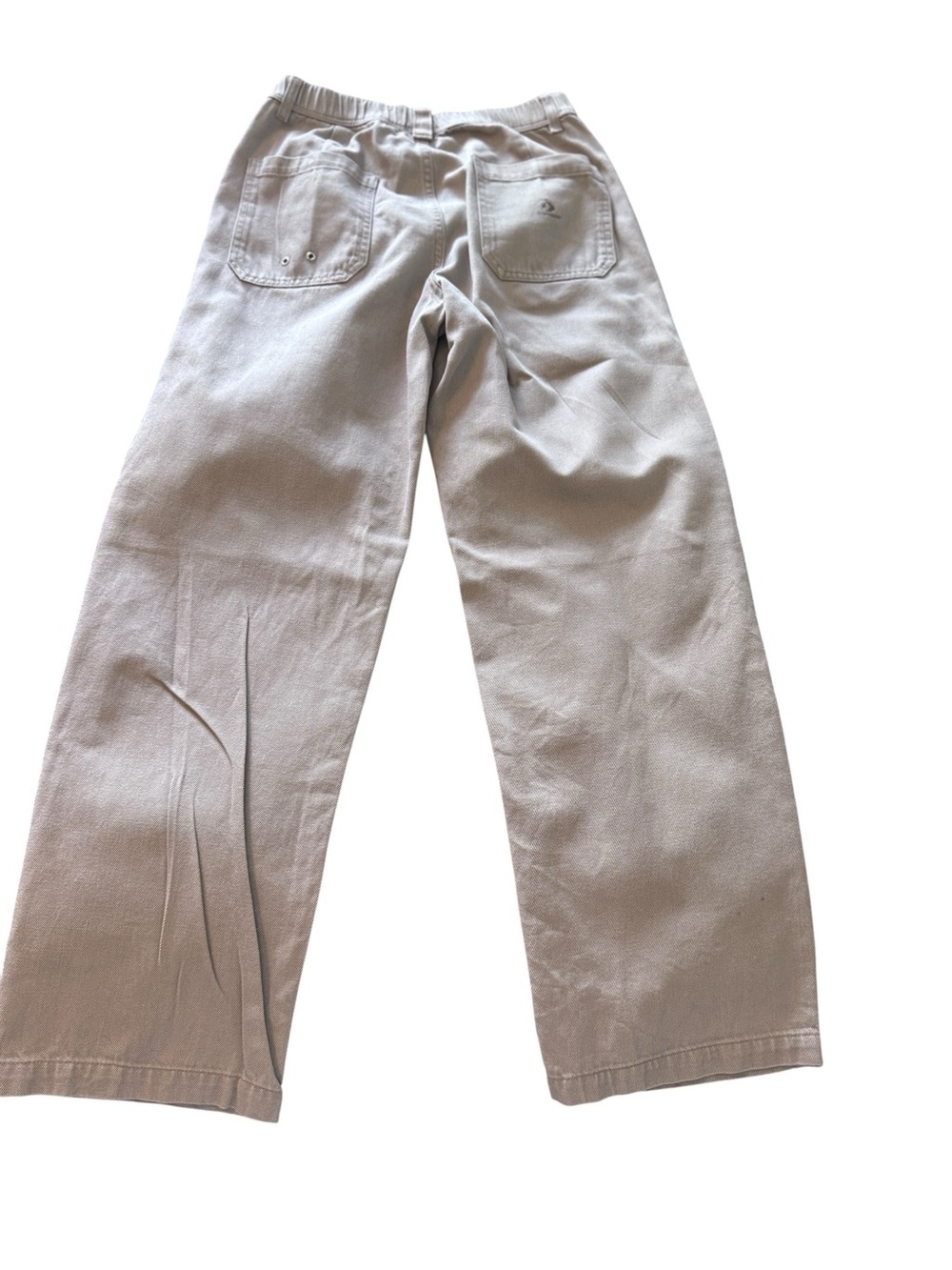 Converse Women's Size S Beige Khaki Utility Cargo Pants | Wide Leg Elastic Waist